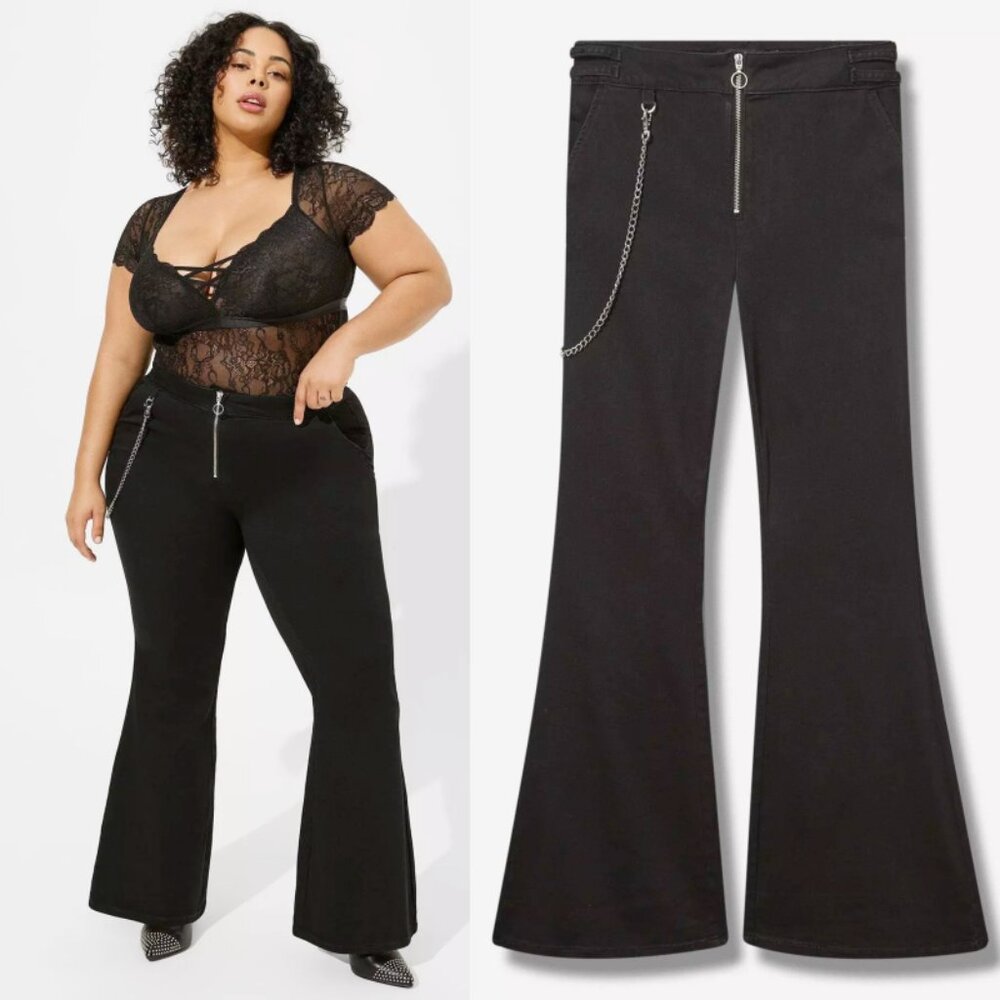 NWT Torrid Black Perfect Super Flare Super Soft Denim Mid-Rise Jean 20